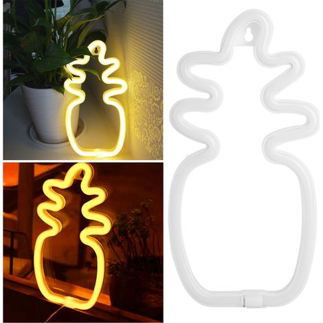 Guirlandes lumineuses LED néon, guirlandes lumineuses LED ananas néon, décoration intérieure, décoration créative pour fêtes/anniversaires, éclairage d'ambiance (1/5)