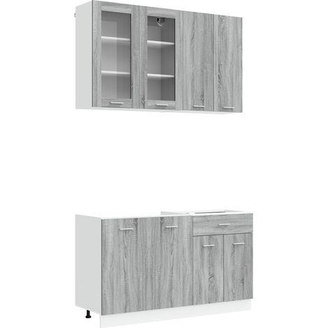 Kitchen Unit LYON 4 pcs Grey Sonoma Engineered Wood vidaXL (1/5)