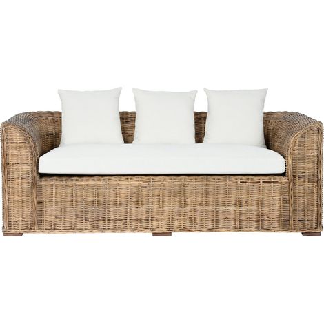 Sofa Ratan 174X88X69 Con Cojines Algod N Natural (1/5)