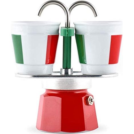 Bialetti Set Mini Italia 2 Cafetera Expreso Roja 90 ml (1/2)