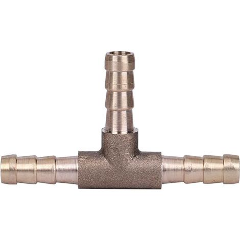 Raccord de tuyau à 3 voies, pièce en T en laiton Connecteur de raccord de tuyau de carburant à 3 voies pour tuyau de gaz d'huile à air comprimé(6mm) (1/5)
