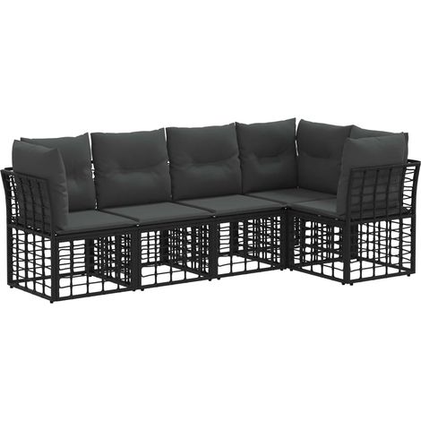 Maison Exclusive - Set di divani da esterno Nero Poliestere
