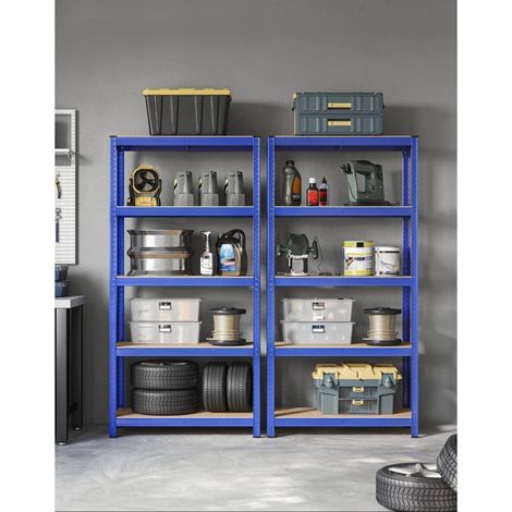 ORION91oficial® - Estantería Metálica  Modular  Almacenaje  180x90x40cm  Acero y MDF  Antihumedad  Hogar  Trastero  Almacen  Garaje  5 Baldas Ajustables  Cargas Pesadas 1750Kg  Estantería (1/5)
