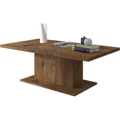 Mesa de centro Tucson 148, Roble de lefkada, 43x60x110cm, Diámetro: 0, Aglomerado laminado, Angular