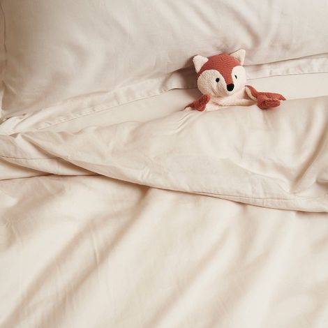 Housse de couette enfant en 100% lyocell Lyocell sergé thermorégulatrice beige - PANGIVO (1/3)