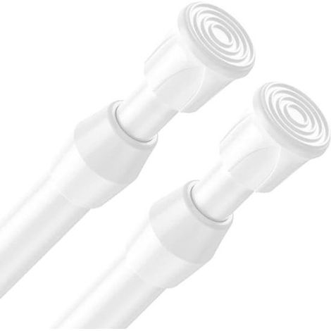 Barra de cortina extensible para armario - Barra telescópica - No requiere taladrar - Barra de tensión de 40-70 cm - Color blanco (paquete de 2) (1/5)