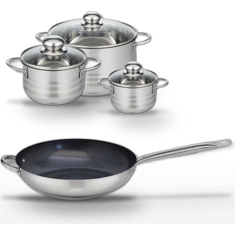 Lot Poêle 32cm et 3 Faitouts Elo Profi Therm Platinum (1/5)