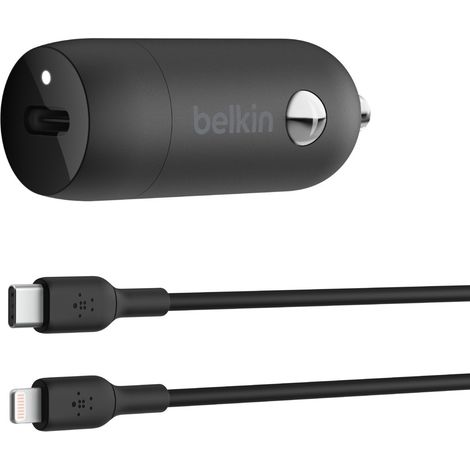 Belkin Boost Charge Caricabatteria da Auto 30W Cavo USB-C Nero