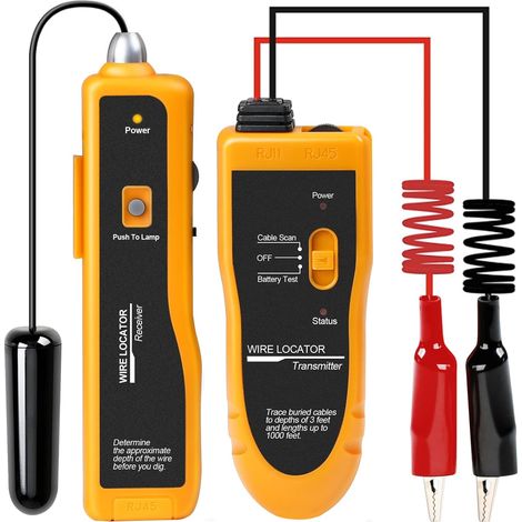 Localizzatore di cavi sotterranei F02, localizzatore di cavi F02 per la localizzazione di cavi, tester di cavi per recinti per cani, fino a 2-3 piedi di profondità e 1000 piedi di lunghezza