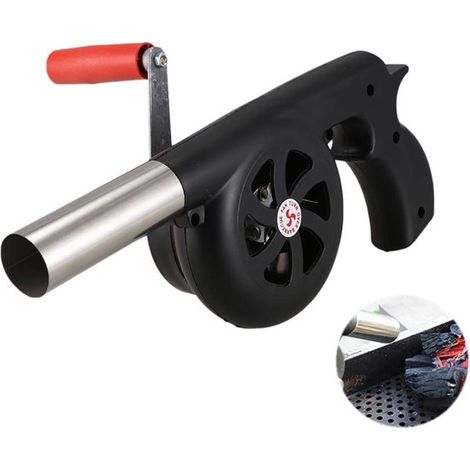 Soufflet de cheminée manuel en métal, souffleur d'air pour barbecue et cheminée, résistant à la chaleur, compact pour camping, 30 x 16,5 cm (1/5)
