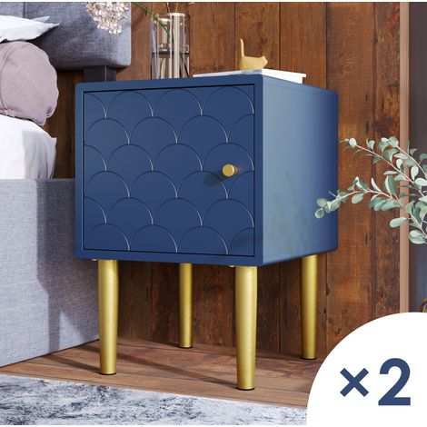 mobile contenitore 35x35x50 comodino blu navy elegante OKMYHOME (1/5)