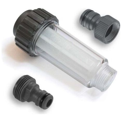 Water filter with plug-in connections for pressure washer, garden pump, garden watering, camper 3/4 inch connection compatible with Kärcher 4.730-059.0 (1/4)