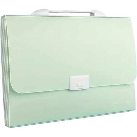 Carpeta acordeón con trece compartimentos y asa de transporte, cubierta impermeable, formato A4, para documentos y organización - Crezuo