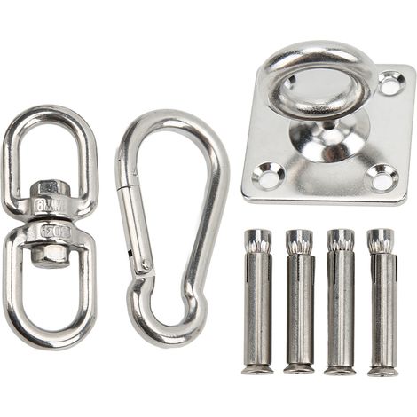 Kit de suspension pour hamac en acier inoxydable avec fixations de plafond pivotantes et sac de lestage pour balançoire de yoga (1/5)