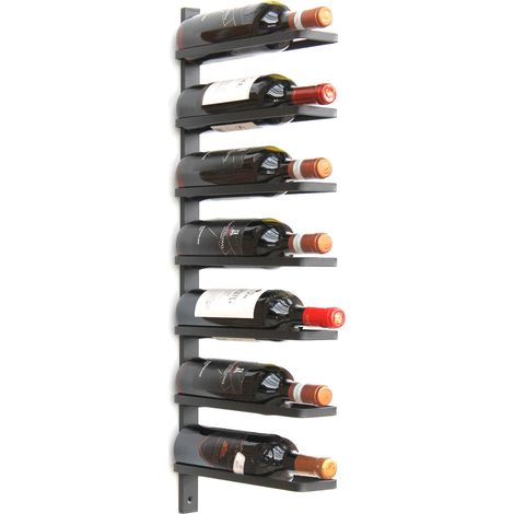 Dandibo – Casier à vin mural 93885 – Métal noir pour 7 bouteilles – Dimensions 75x7,5x29,5 cm – Fixation murale incluse (1/5)