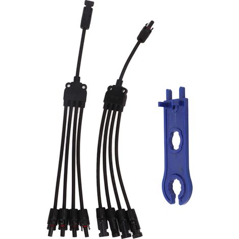 Lot de 2 connecteurs solaires PV en Y mâle-femelle avec clé, étanchéité IP67, 1500VDC, MMMMF+FFFFM (1/5)