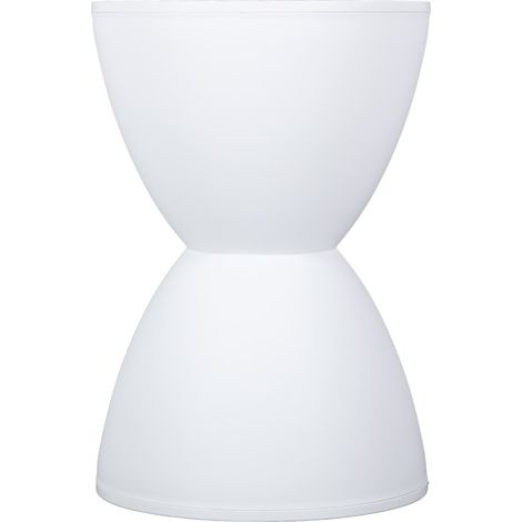 Tabouret rond moderne en forme de sablier, table d'appoint idéale pour se changer, usage domestique, 43 x 30 cm, blanc (1/5)