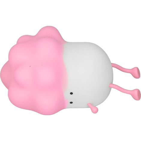 Lampe de chevet en forme de chou, LED, silicone, rechargeable, 3 modes, capteur tactile, rose. (1/5)