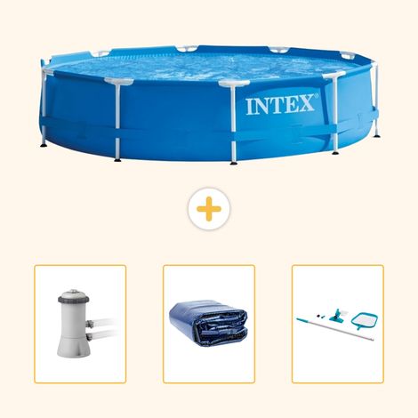 Intex Piscine Tubulaire Ronde - 366x76 cm - 4-pièces SCB78 (1/5)