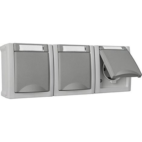 AP-FR PRISE, 3 VITESSES, HORIZONTALE IP54 GRIS FONCÉ HHG 90591498-DE