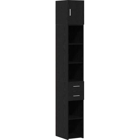 Maison Exclusive - Armadio con cassetto 2 pcs Rovere Nero 30 x 42,5 x 225 cm