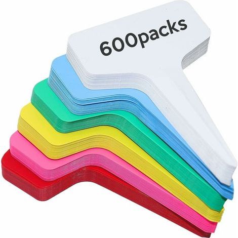 T-Type Plastic Labels 600 Pieces Waterproof Garden Markers 10 x 6cm Garden Labels Signs Plant Markers & Labels Reusable T-Shaped Plant Tags (1/5)