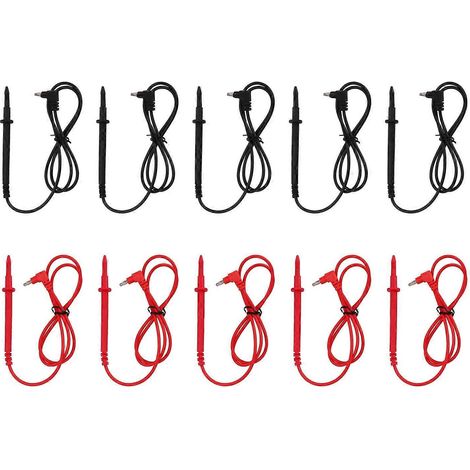 5er-Set J.30031 Multimeter-Prüfspitzen, Universal-Messleitungen, 2 mm, 10 A, Bananenstecker, Nadelstift-Zubehör