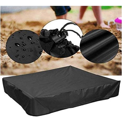 Funda para arenero - 150x150cm, Oxford 420D, negra, con correas de sujeción (1/5)