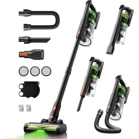 Aspirateur Balai sans Fil, 65Min 50Kpa 600W Aspirateur Balai sans Fil Puissant avec Parfumés, Écrans LED, 1,8L Capacité, Brosse Anti-Enchevêtrement pour Tapis/Sols/Poils d'animaux/Voiture (1/5)