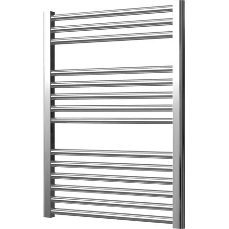 Extra High Heat Output Chrome Central Heating Towel Rail 600 x 800mm Flat Bathroom Radiator Heater