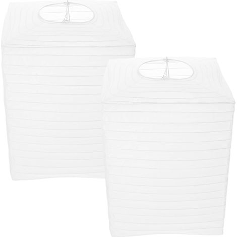 2 Pièces Grosse Lanterne Suspendue en Papier Blanc Pliable Carrée, Légère Éclairage D'ambiance Doux, Décoration Moderne pour Occasions Spéciales en Intérieur (1/5)