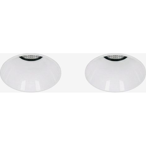 Pack de 2 downlights LED empotrables sin marcos trimless redondos Ø6,8 cm para exterior en aluminio Luisiana SKLUM (1/5)