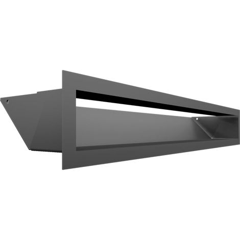 KRATKI griglia di ventilazione AIR  Griglia aria calda 9 x 60 cm  Grafite  Griglia di scarico per ventilazione camino  Presa d'aria con un angolo di 45 gradi  resistente al surriscaldamento (1/4)
