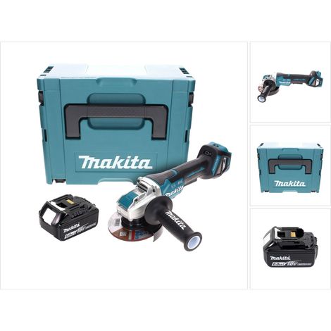 Makita DGA 519 G1J Akku Winkelschleifer 18 V 125 mm Brushless X-Lock + 1x Akku 6,0 Ah + Makpac - ohne Ladegerät (1/5)