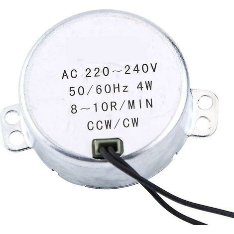 Moteur synchrone électrique à micro-ondes pour moteur de table de remplacement, moteur synchrone rond 4 W Cw/ccw 220-240 V (8-10 tr/min)