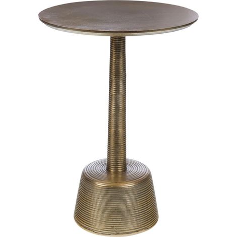Amadeus - Bout de canapé rond en aluminium doré H57 cm