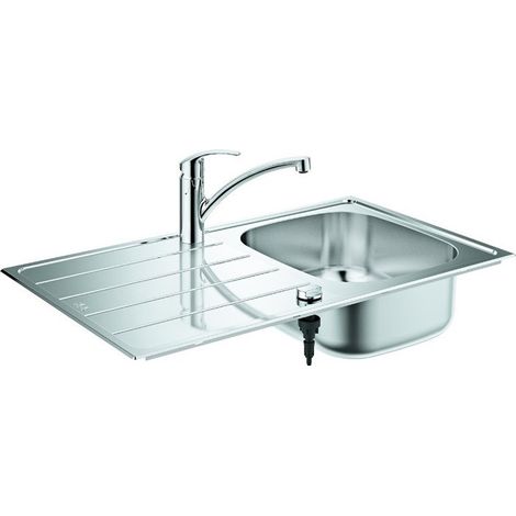 Juego de fregadero encastrable K500 con grifo de cocina de acero inoxidable