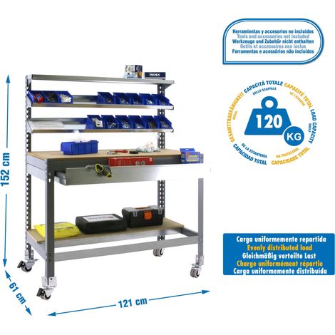 Simonrack Moderner Arbeitsbank aus Metall und Holz