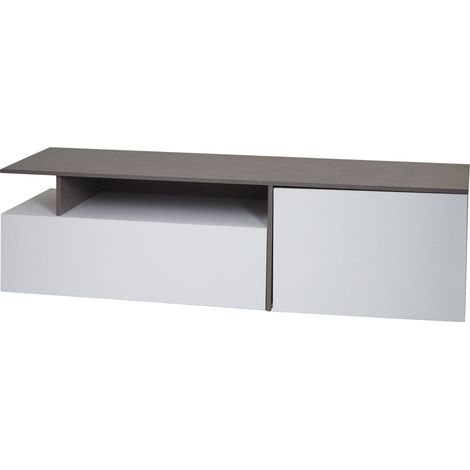 Mobile da salotto porta TV design moderno HHG-638 45x161x40cm colore grigio e bianco (1/5)