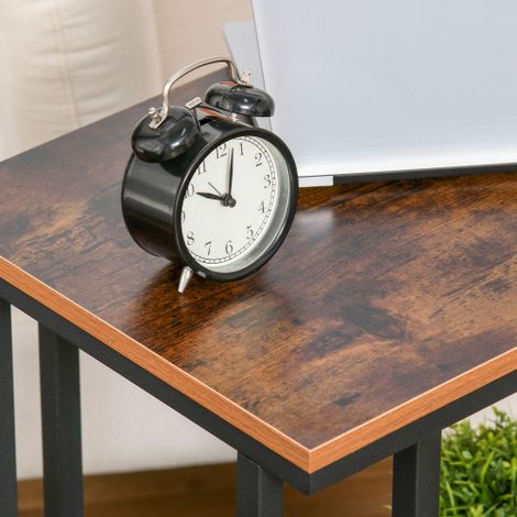 Table d'appoint en forme de C avec chariot de service à roulettes disponible en finitions bois, métal, noir et noyer convient aux salons et aux cuisines. (1/5)