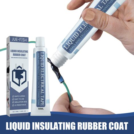 Flüssiges, flammhemmendes Isolierband, elektrisch flammhemmend, sicher, wasserdicht, feuchtigkeitsbeständig, hochtemperaturbeständiges Dichtmittel – Schwarze 50-ml-Dose -- BIEMMEDUE (1/5)