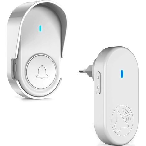 Sonnette extérieure sans fil étanche, kit de sonnette étanche IP55 (blanc) (1/4)
