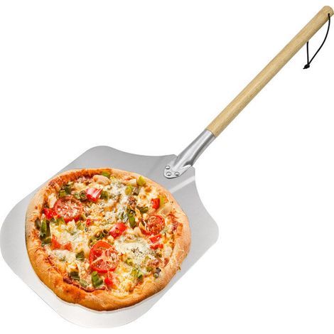 CHOYCLIT Pelle à pizza, aluminium, manche en bois, spatule professionnelle pour four, 35cm nature/argenté RWAccessoire de four à pizza (1/5)