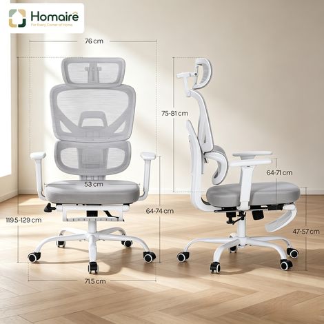 Grauer Bürostuhl 53 x 85 x 81 cm HOMAIRE (1/5)