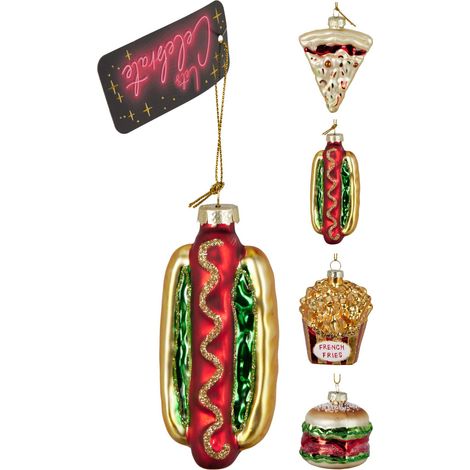 decorazione natalizia appendibile Fast Food Natalizio 6cm modello assortito Multicolore