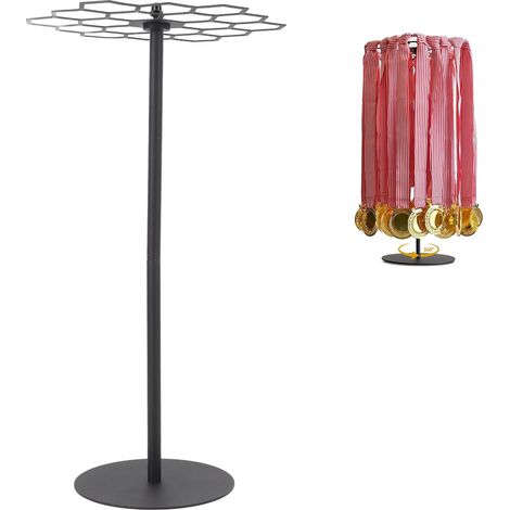 Porte Médailles Rotatif à Rotation 360° pour Sports avec Base Hexagonale en Acier Carbone (45 Médailles) (1/5)