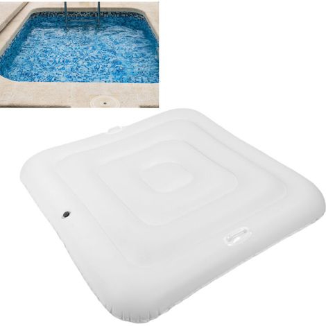Abri de Piscine Gonflable PVC 130cm, Protection Anti-Poussière et Eau, Couverture pour Spa et Piscine Carrée Extérieure avec Poignée de Transport (1/5)