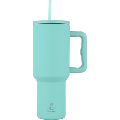 Bermuda Green 1200 ml Mintfarbener Thermobecher mit Strohhalm (1/3)