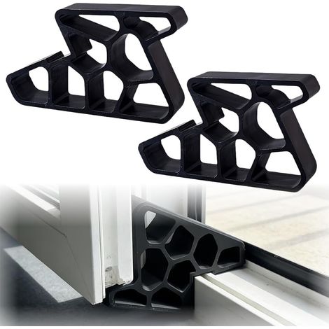 2 Pièces Cale Fenêtre Ouverte, Bloque-Fenêtre Et Arrêt De Porte En Caoutchouc Antidérapant, Maintien Sécurisé Pour Fenêtres Oscillo-Battantes, Portes Coulissantes, Parfait Pour Maison, Bureau, (1/5)