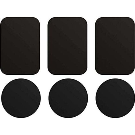 6 Pièces Plaques Metalliques, Metal Plates pour Support Voiture aimanté, avec adhésif pour Support Telephone magnetique (1/4)